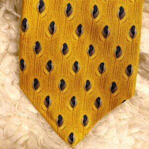 Robert Talbott Hand sewn pure 100% Silk Tie yellow blue
